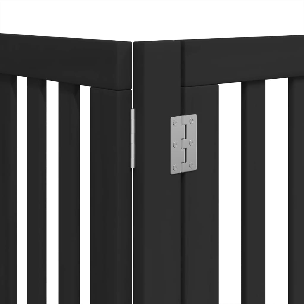 Hondenhek inklapbaar 15 panelen 750 cm populierenhout zwart