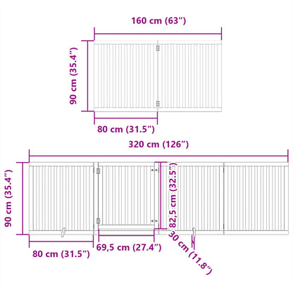 Hondenhek inklapbaar met deur 12 panelen 960 cm populierenhout