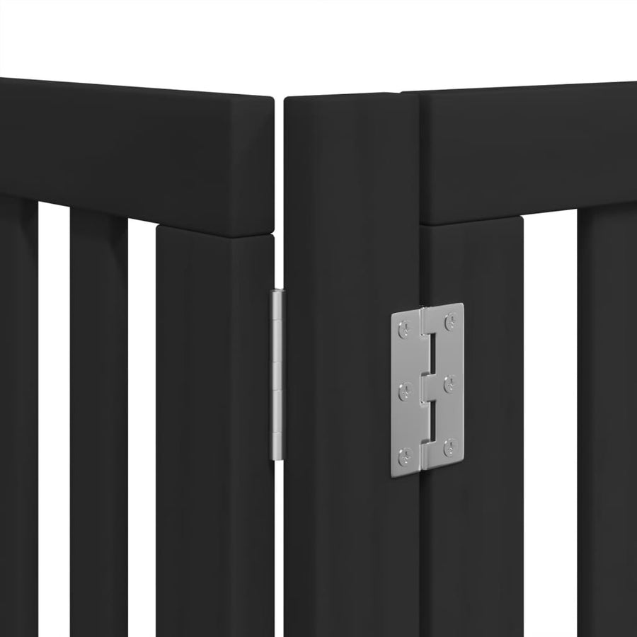 Hondenhek inklapbaar 8 panelen 640 cm populierenhout zwart