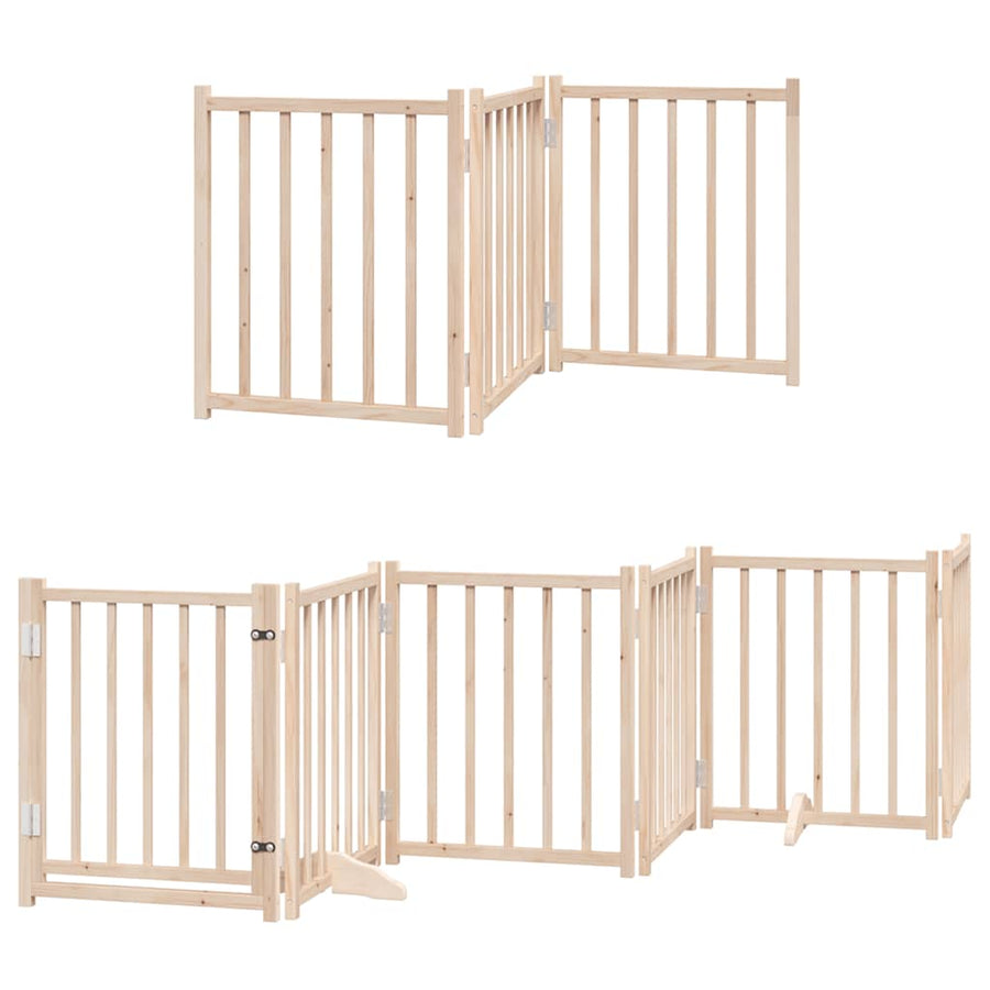 Hondenhek Inklapbaar Met Deur 9 Panelen 450 Cm Populierenhout 50 x 60 x 2 cm Naturel