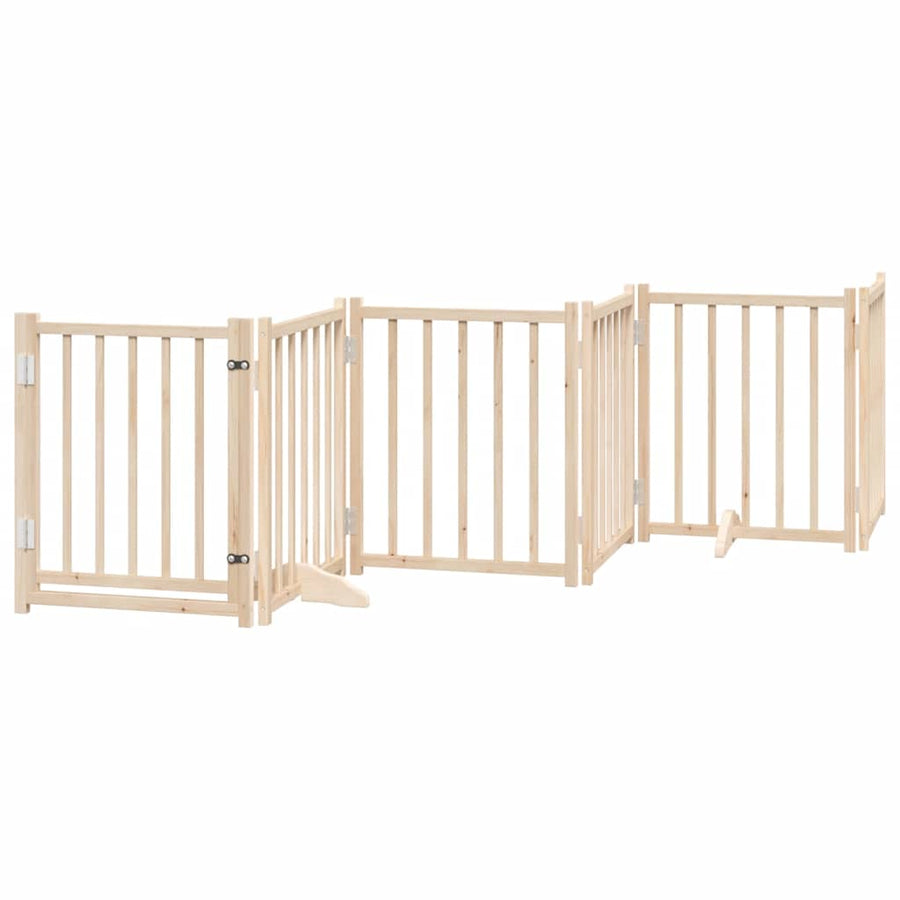 Hondenhek Inklapbaar Met Deur 9 Panelen 450 Cm Populierenhout 50 x 60 x 2 cm Naturel