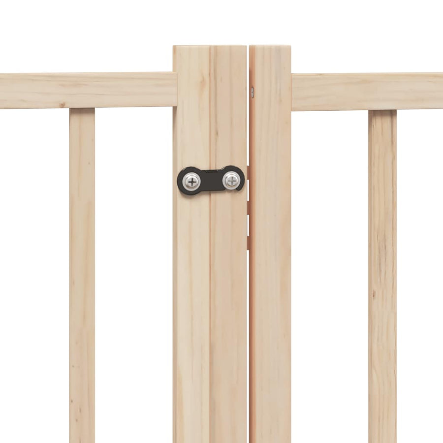Hondenhek Inklapbaar Met Deur 9 Panelen 450 Cm Populierenhout 50 x 60 x 2 cm Naturel