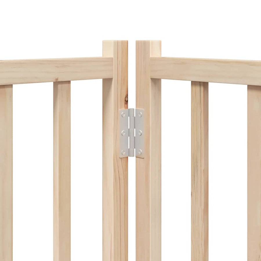 Hondenhek Inklapbaar Met Deur 9 Panelen 450 Cm Populierenhout 50 x 60 x 2 cm Naturel