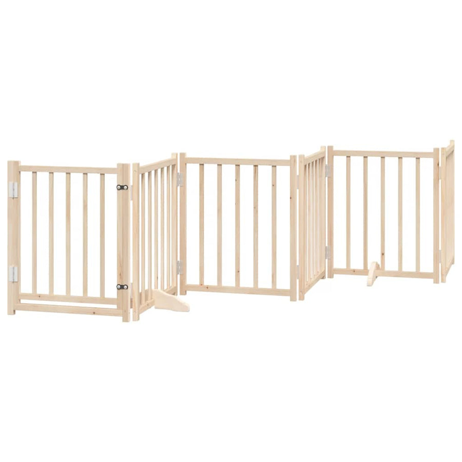 Hondenhek Inklapbaar Met Deur 12 Panelen 600 Cm Populierenhout 50 x 60 x 2 cm Naturel