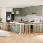 Folding dog gate with door, 9 panels, 450 cm, poplar wood