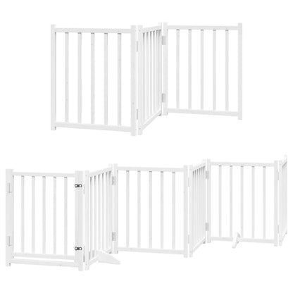 Hondenhek Inklapbaar Met Deur 12 Panelen 600Cm Populierhout 50 x 60 x 2 cm Wit