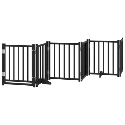 Hondenhek Inklapbaar 9 Panelen 450 Cm Populierenhout 50 x 60 x 2 cm Zwart