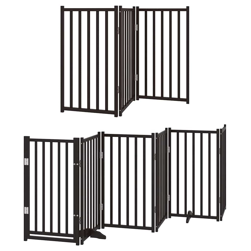 Hondenhek Inklapbaar 9 Panelen 450 Cm Populierenhout 50 x 90 x 2 cm Zwart