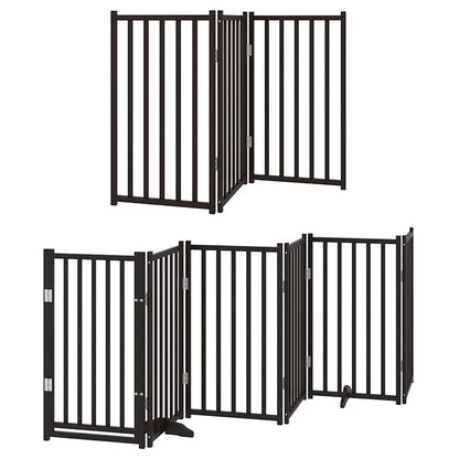 Hondenhek Inklapbaar 9 Panelen 450 Cm Populierenhout 50 x 90 x 2 cm Zwart