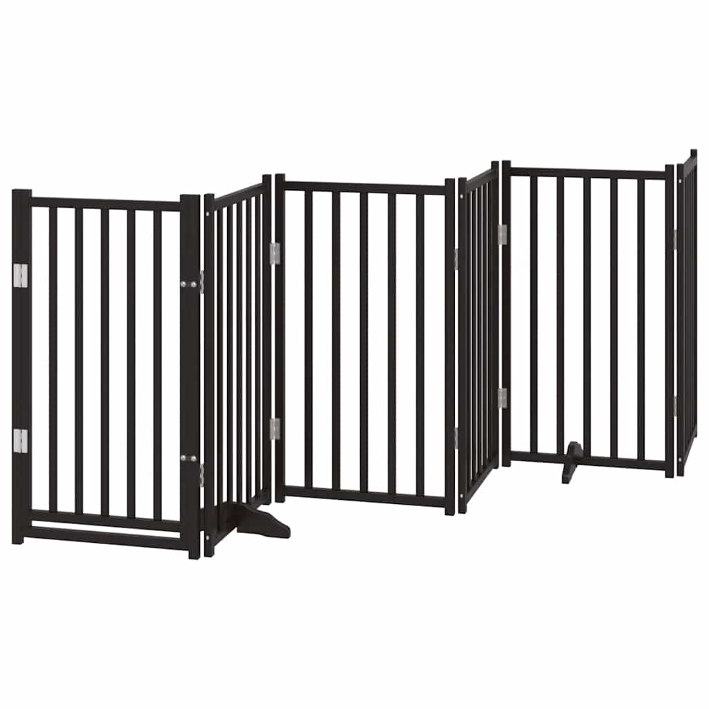 Hondenhek Inklapbaar 9 Panelen 450 Cm Populierenhout 50 x 90 x 2 cm Zwart