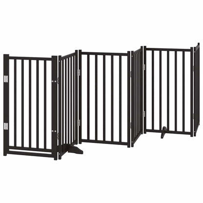 Hondenhek Inklapbaar 9 Panelen 450 Cm Populierenhout 50 x 90 x 2 cm Zwart