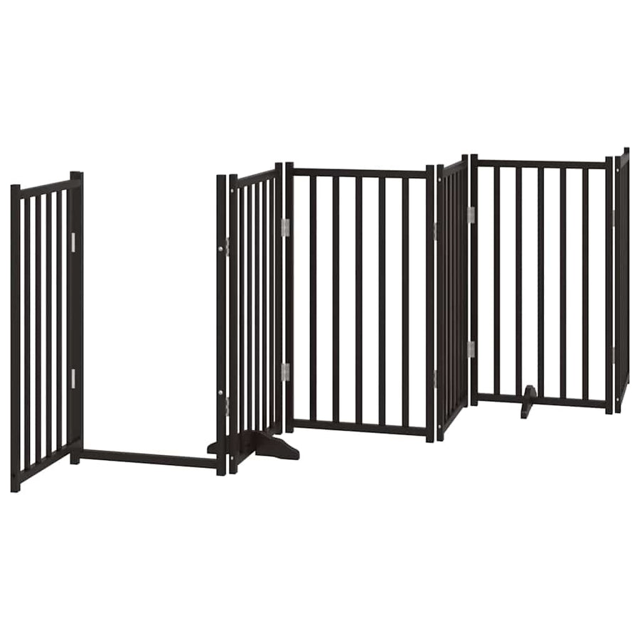 Hondenhek Inklapbaar 9 Panelen 450 Cm Populierenhout 50 x 90 x 2 cm Zwart