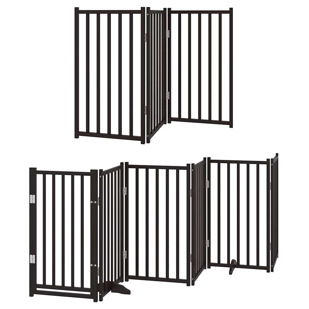 Hondenhek Inklapbaar 12 Panelen 600 Cm Populierenhout 50 x 90 x 2 cm Zwart