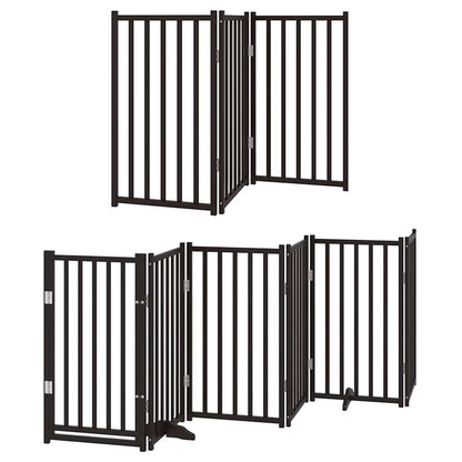Hondenhek Inklapbaar 12 Panelen 600 Cm Populierenhout 50 x 90 x 2 cm Zwart