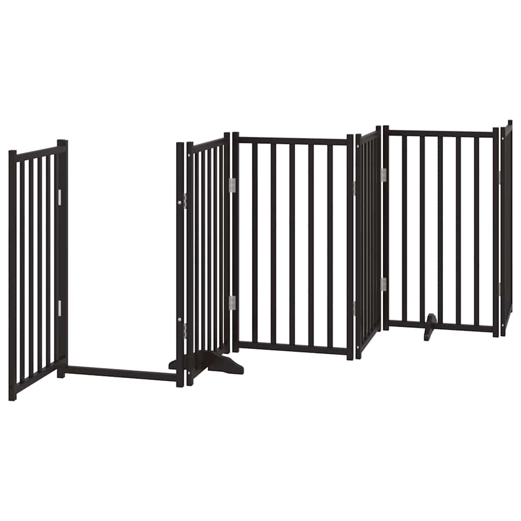 Hondenhek Inklapbaar 12 Panelen 600 Cm Populierenhout 50 x 90 x 2 cm Zwart