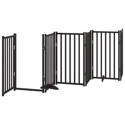 Hondenhek Inklapbaar 12 Panelen 600 Cm Populierenhout 50 x 90 x 2 cm Zwart