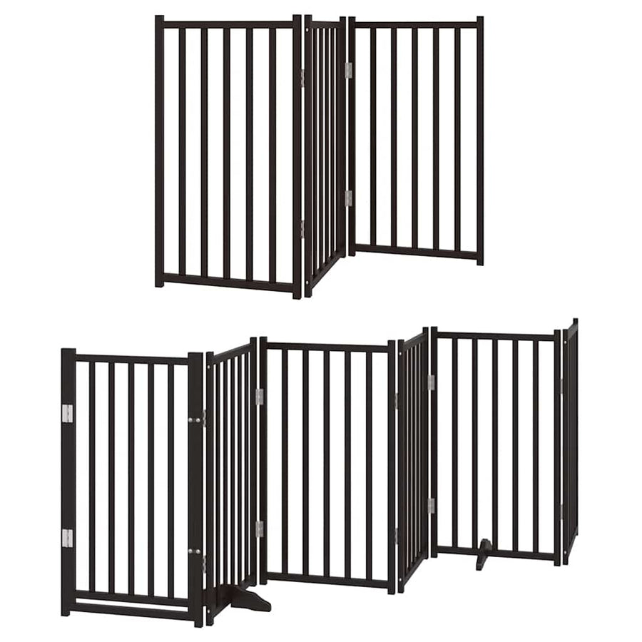 Hondenhek Inklapbaar 15 Panelen 750 Cm Populierenhout 50 x 90 x 2 cm Zwart