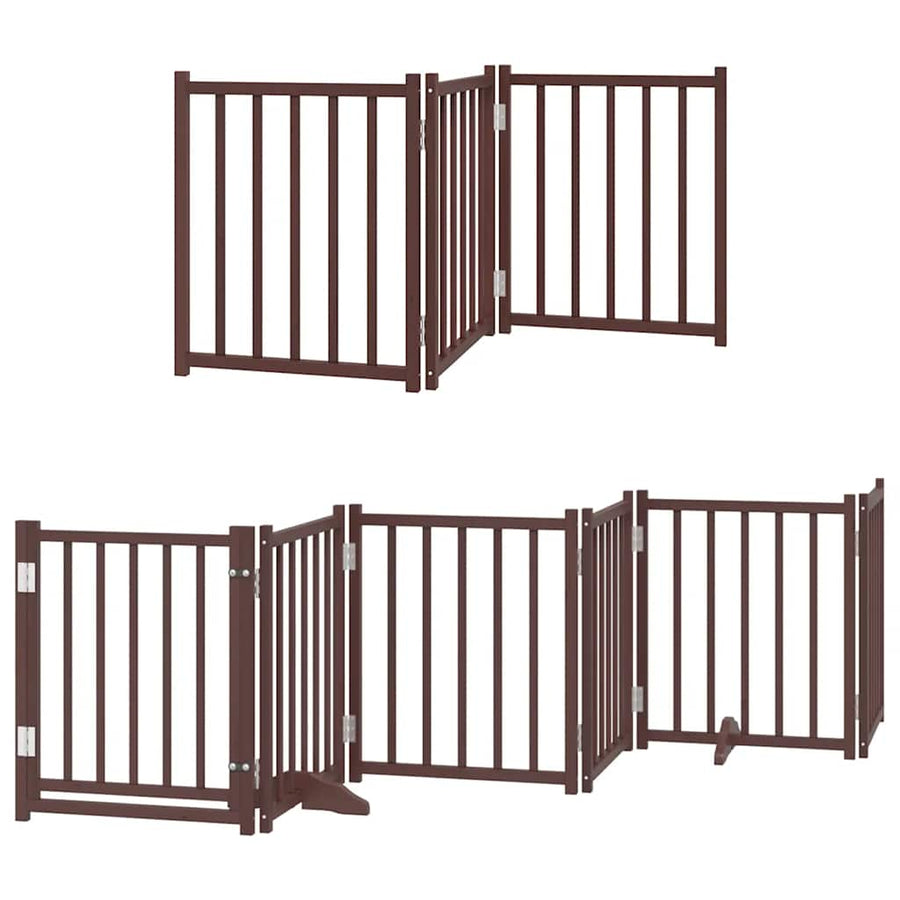 Hondenhek Inklapbaar 15 Panelen 750 Cm Populierenhout 50 x 60 x 2 cm Bruin