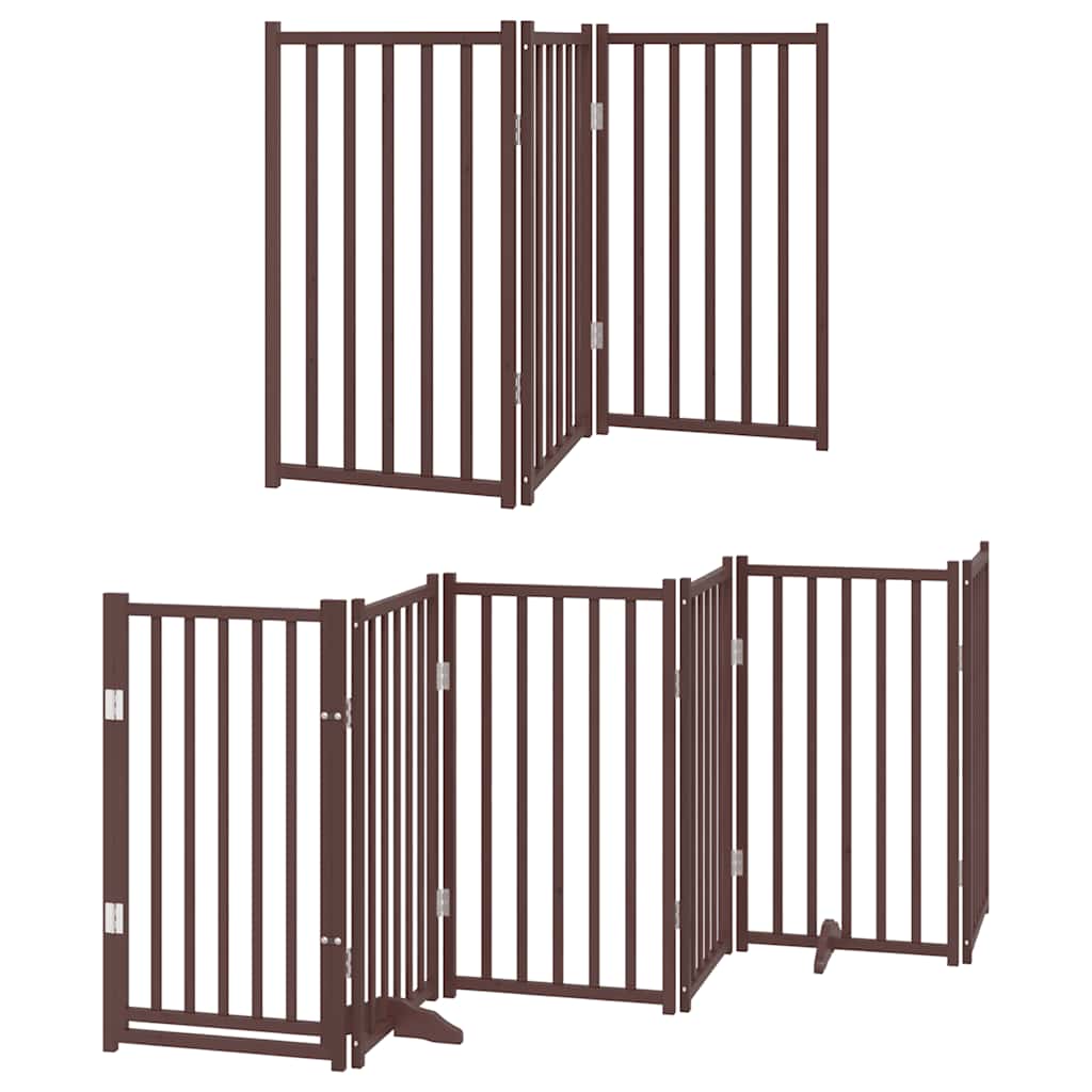Hondenhek Inklapbaar 9 Panelen 450 Cm Populierenhout 50 x 90 x 2 cm Bruin