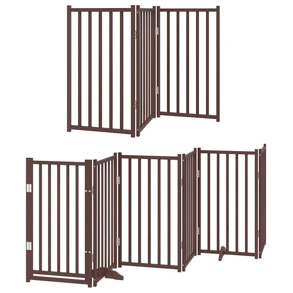 Hondenhek Inklapbaar 12 Panelen 600 Cm Populierenhout 50 x 90 x 2 cm Bruin