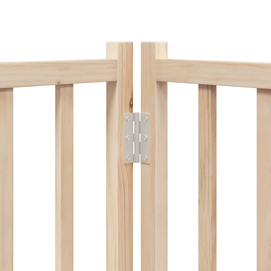 Hondenhek Inklapbaar Met Deur 6 Panelen 480 Cm Populierenhout 80 x 60 x 2 cm Naturel