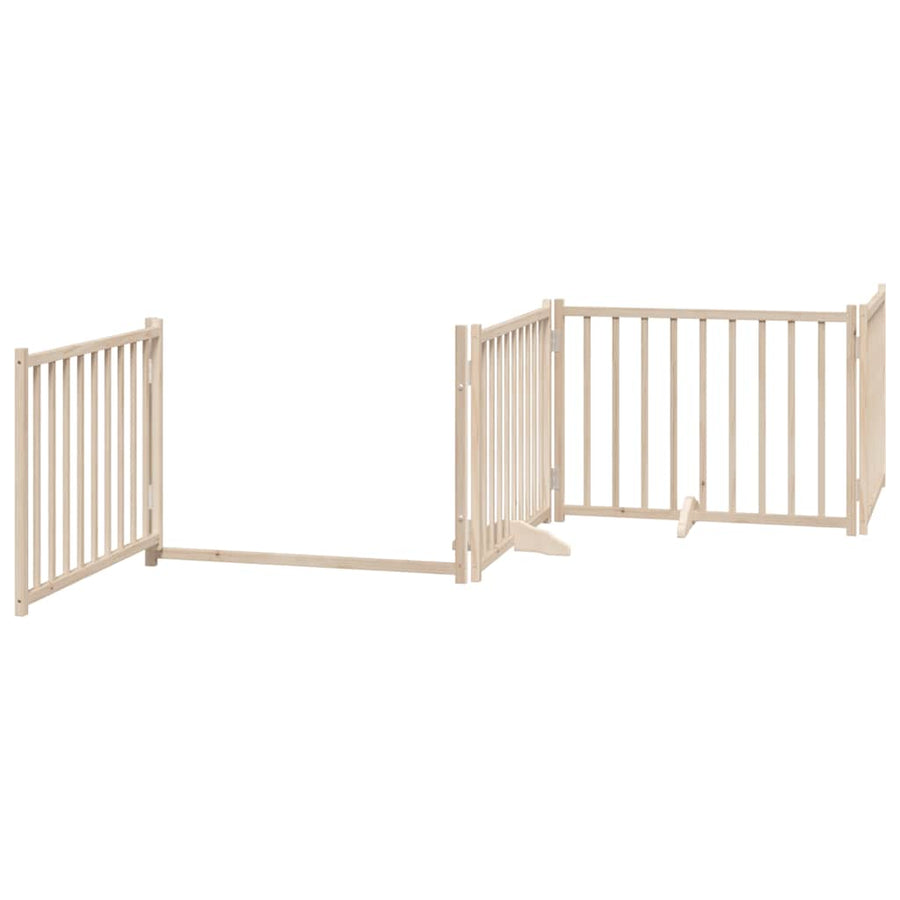 Hondenhek Inklapbaar Met Deur 10 Panelen 800 Cm Populierenhout 80 x 60 x 2 cm Naturel