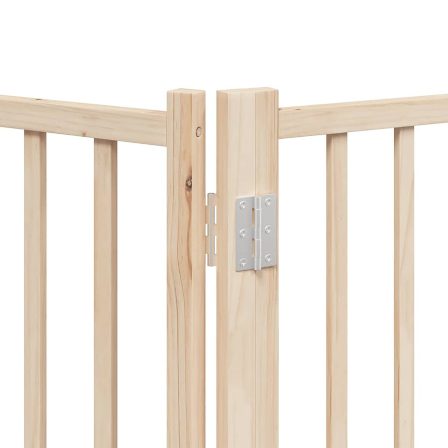 Hondenhek Inklapbaar Met Deur 10 Panelen 800 Cm Populierenhout 80 x 60 x 2 cm Naturel