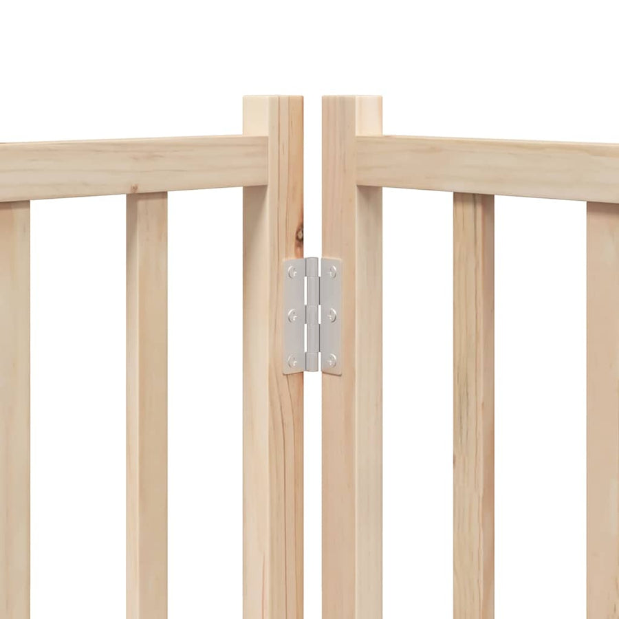 Hondenhek Inklapbaar Met Deur 12 Panelen 960 Cm Populierenhout 80 x 60 x 2 cm Naturel
