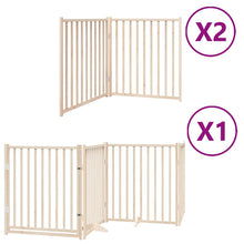 Hondenhek Inklapbaar Met Deur 8 Panelen 640 Cm Populierenhout 80 x 90 x 2 cm Naturel