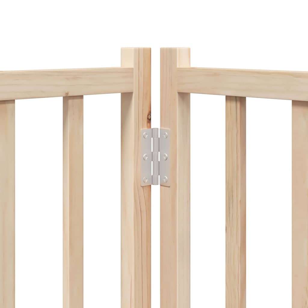 Hondenhek Inklapbaar Met Deur 8 Panelen 640 Cm Populierenhout 80 x 90 x 2 cm Naturel