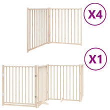 Hondenhek Inklapbaar Met Deur 12 Panelen 960 Cm Populierenhout 80 x 90 x 2 cm Naturel