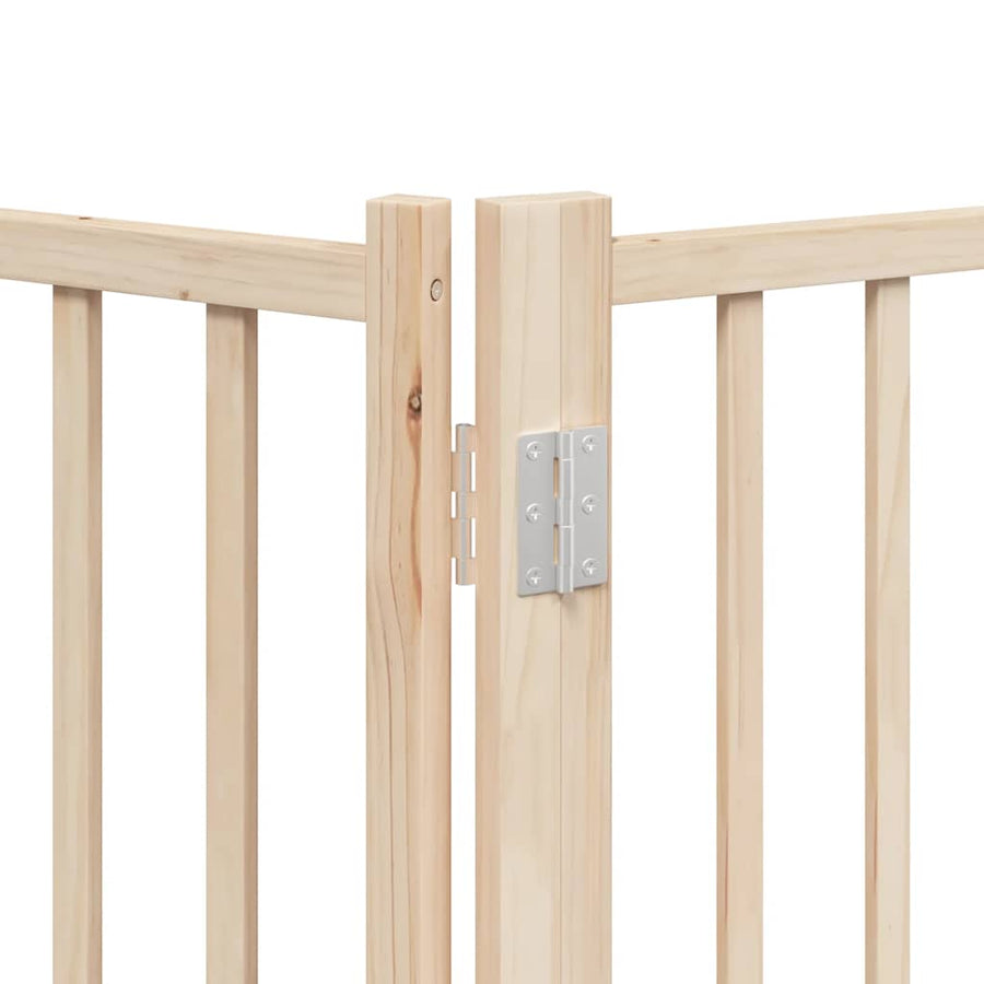 Hondenhek Inklapbaar Met Deur 12 Panelen 960 Cm Populierenhout 80 x 90 x 2 cm Naturel