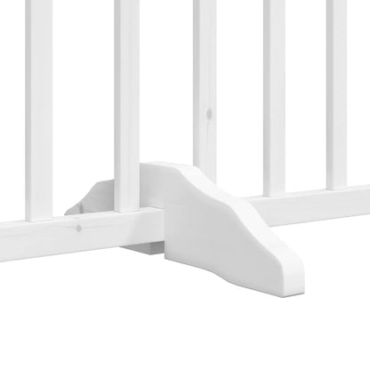 Hondenhek Inklapbaar Met Deur 6 Panelen 480 Cm Populierhout 80 x 60 x 2 cm Wit