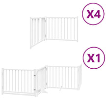 Hondenhek Inklapbaar Met Deur 12 Panelen 960Cm Populierhout 80 x 60 x 2 cm Wit