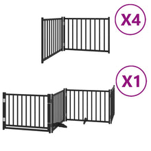 Hondenhek Inklapbaar 12 Panelen 960 Cm Populierenhout 80 x 60 x 2 cm Zwart