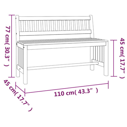 Tuinbank 110 Cm Massief Eucalyptushout 110 x 45 x 77 cm