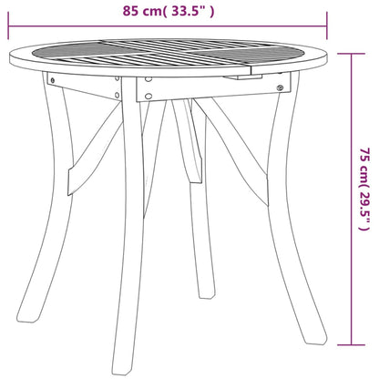 Tuintafel Ø 85 Cm Massief Acaciahout 85 x 85 x 75 cm