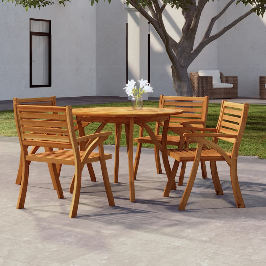 Tuintafel Ø 110 Cm Massief Acaciahout 110 x 110 x 75 cm