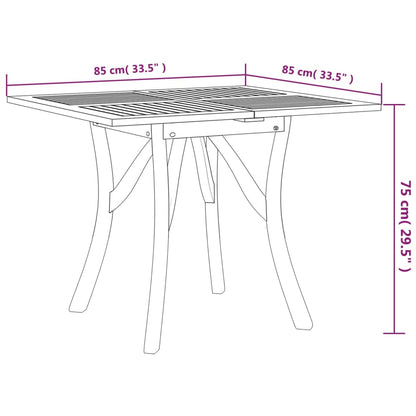 Tuintafel Massief Acaciahout 85 x 85 x 75 cm Vierkant