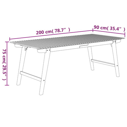 Tuintafel Massief Acaciahout 200 x 90 x 75 cm