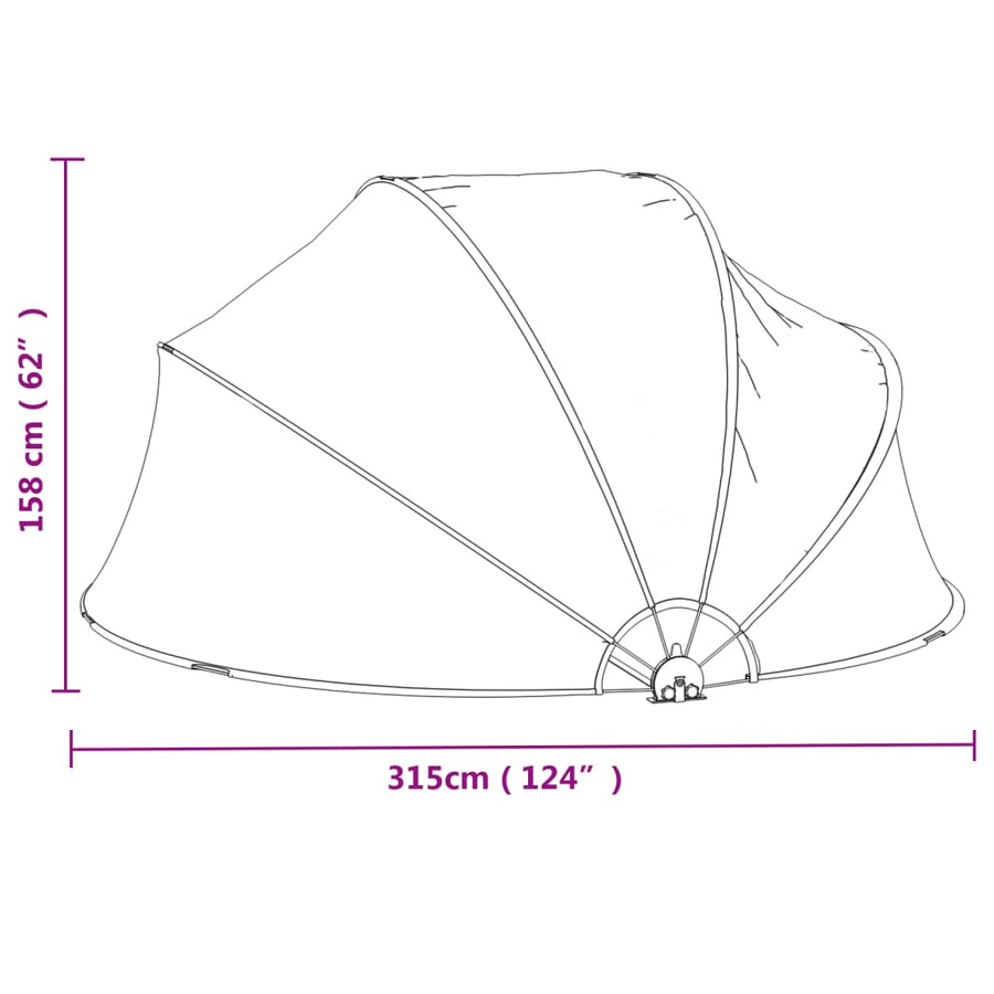 Zwembadoverkapping Rond Pvc 315 x 158 cm