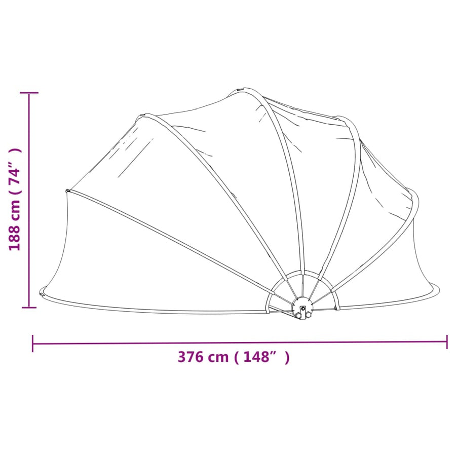 Zwembadoverkapping Rond Pvc 376 x 188 cm