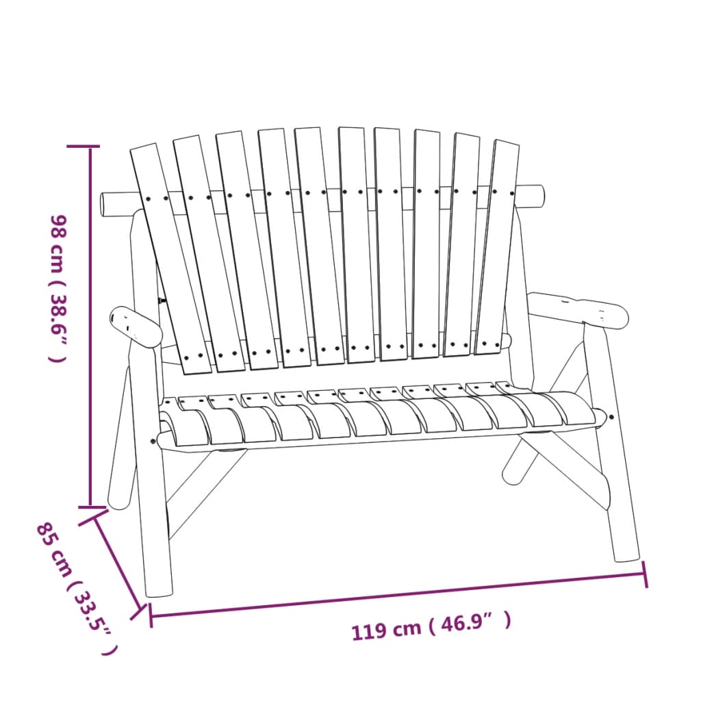 Tuin 2-Zits 9X85X98 Cm Massief Vurenhout Naturel Bank
