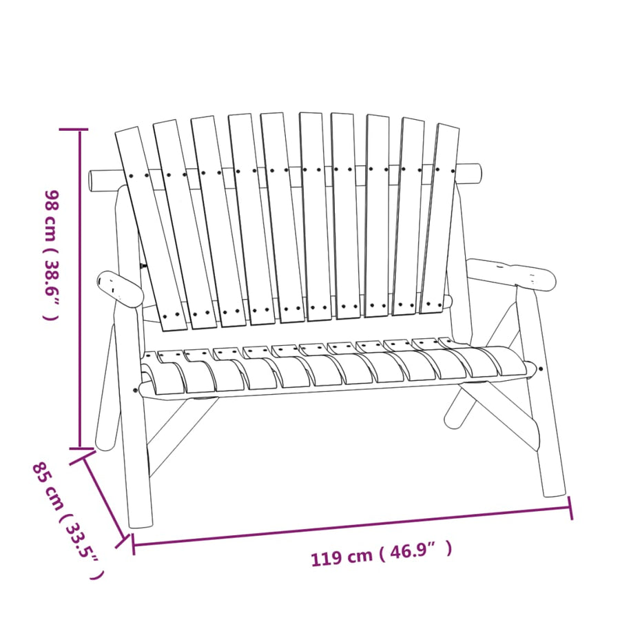 Tuin 2-Zits 9X85X98 Cm Massief Vurenhout Donkerbruin Bank