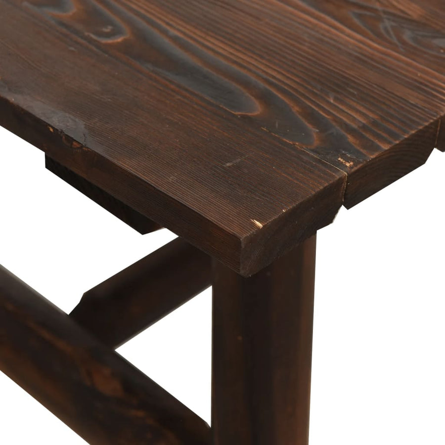 Bijzettafel 49X49X50 Cm Massief Vurenhout Donkerbruin Vierkante tafel