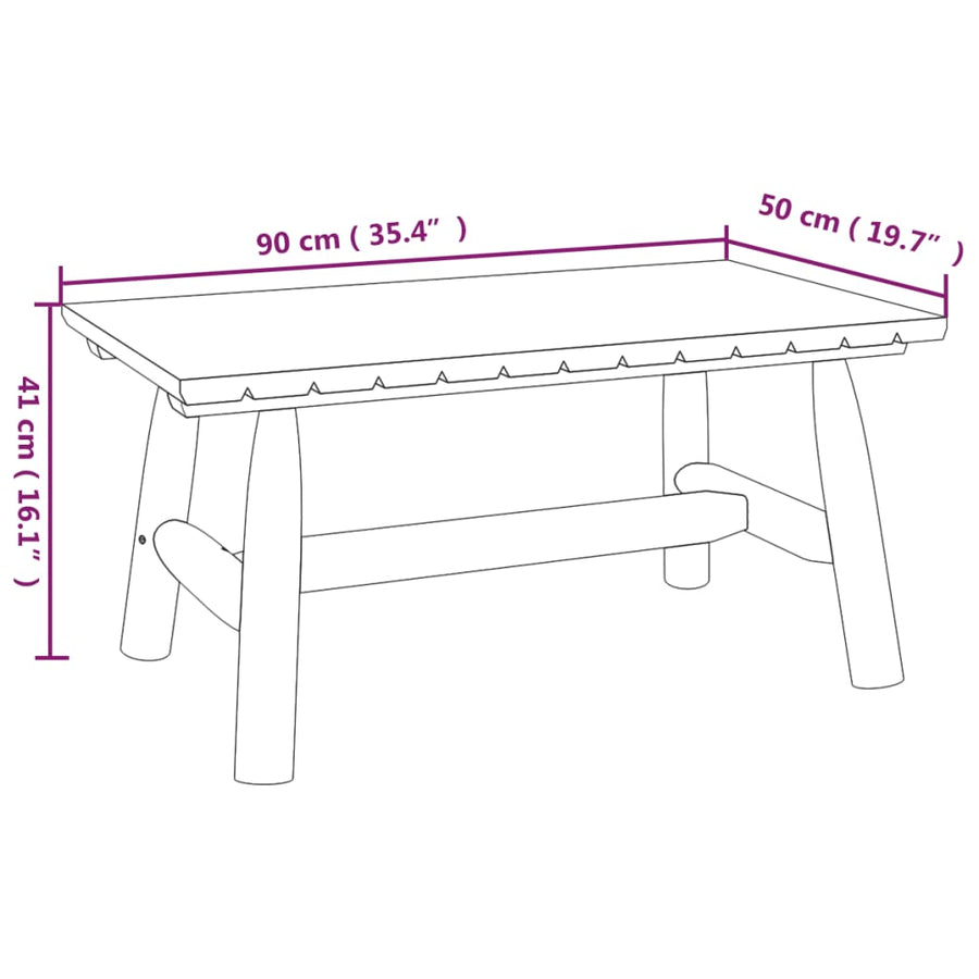 Salon 90X50X4 Cm Massief Vurenhout Naturel Tafel