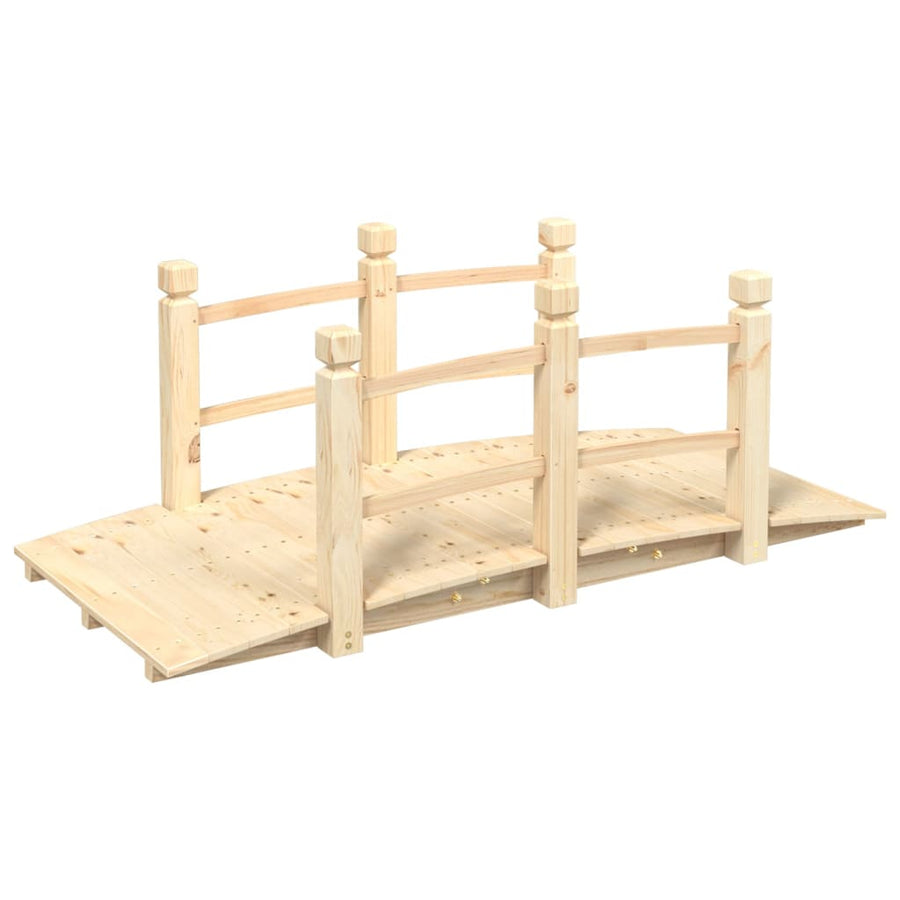 Tuinbrug Met Leuningen 150X67X56 Cm Massief Vurenhout 1