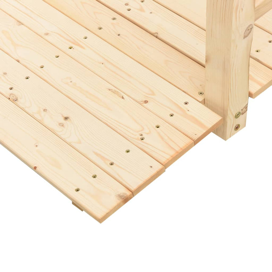 Tuinbrug Met Leuningen 150X67X56 Cm Massief Vurenhout 1