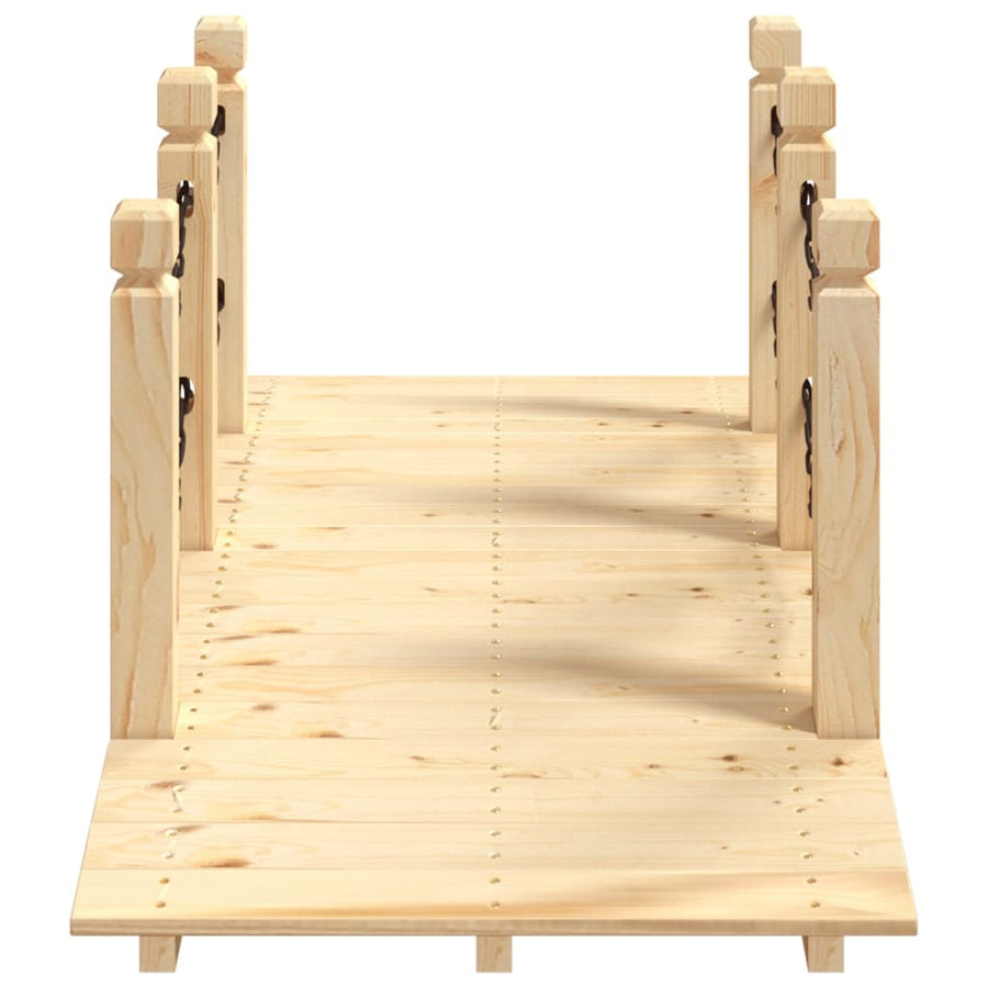 Tuinbrug Met Kettingrails 150X67X56 Cm Massief Vurenhout Naturel met ketting railing