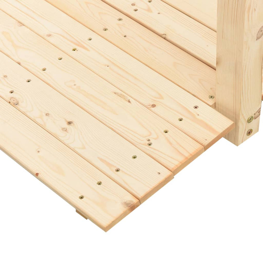 Tuinbrug Met Kettingrails 150X67X56 Cm Massief Vurenhout Naturel met ketting railing